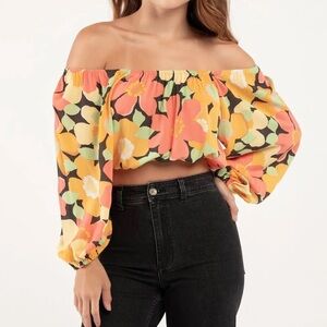 Of the shoulder crop top
